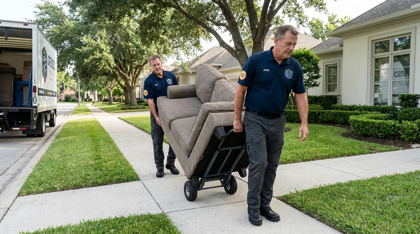 Local residential moving crew loading furniture in Montrose, NY